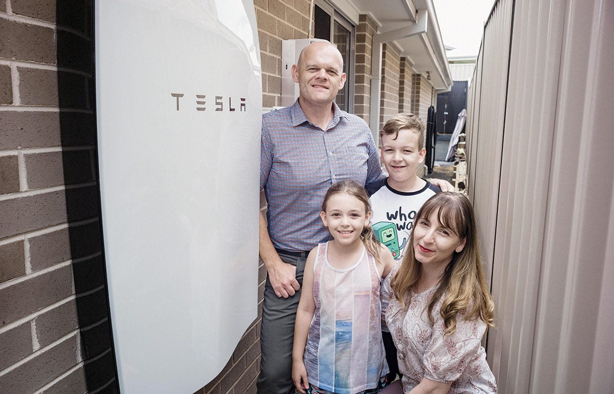 Nick Pfitzner and family were the proud owners of the first Tesla Powerwall home in Australia. Image: Natural Solar