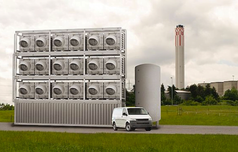 This is the kind of machine that is envisaged will be needed to draw down the carbon dioxide that one house emits over the space of a year. However, these will cost trillions of dollars to build, and the technology is not currently available at the required scale. And we’re in a race against time. Image: Climeworks
