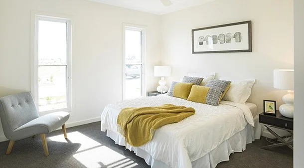 The bedrooms and living spaces are naturally lit, with all but one bedroom oriented to the north. “It’s an amalgamation of small incremental change that goes into making it a much better product,” says the builder.
