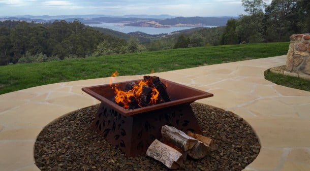 Located above the town of Kettering in Southern Tasmania the house overlooks the water and has views of Bruny Island.