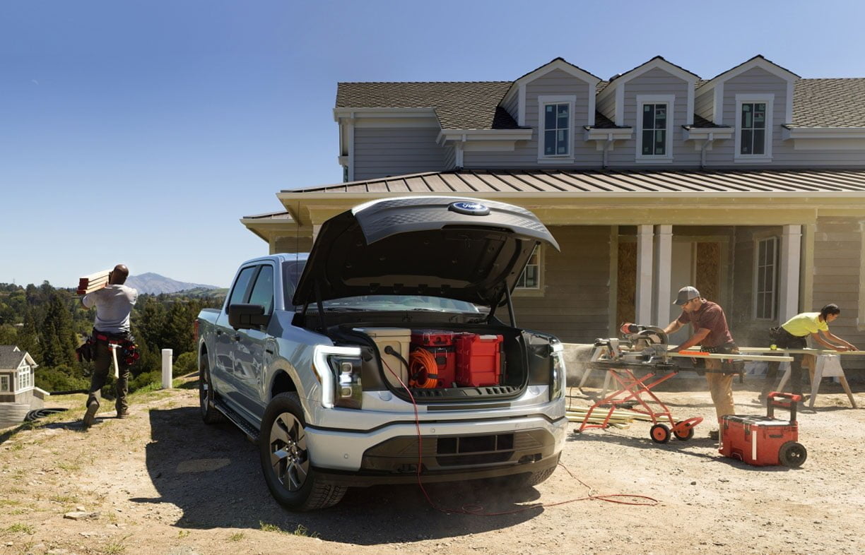 Ford F150 Lightning at work. Image: Ford US.